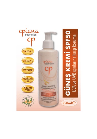 Cpiana Güneş Koruyucu Krem Spf 50+ Argan Yağı 250ml