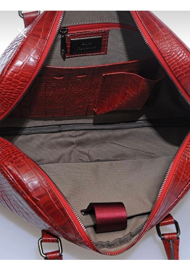 Etoy Unısex Hakiki Deri Evrak Çantası Kırmızı