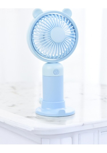 Taşınabililir Mini Usb Şarjlı 3 Kademeli El Masaüstü Vantilatör Fan Soğutucu Ym88216 Mavi