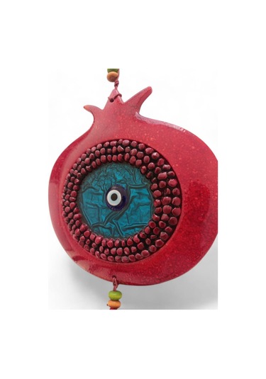 Dekoratif Canlı Renk İkili Nar Figürlü Duvar Süsü Nazarlık Zarif Ev Ve Bahçe Dekorasyonu İçin Şık Aksesuar