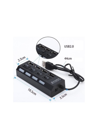 SPEEDUF 4 Port Usb 2.0 Hub Çoğaltıcı Çoklayıcı Switch Işıklı Anah