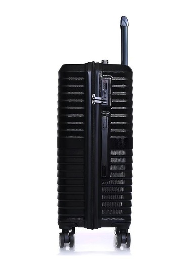 Orta Boy %100 Polikarbon Valiz Siyah 1819 Siyah