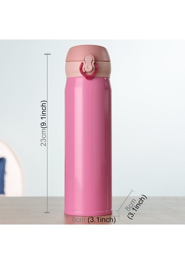 Ebitda 450ml Yaratıcı Paslanmaz Çelik Vakum Şişe, Sızdırmaz, Isı Koruma, Taşınabilir Matara Kırmızı