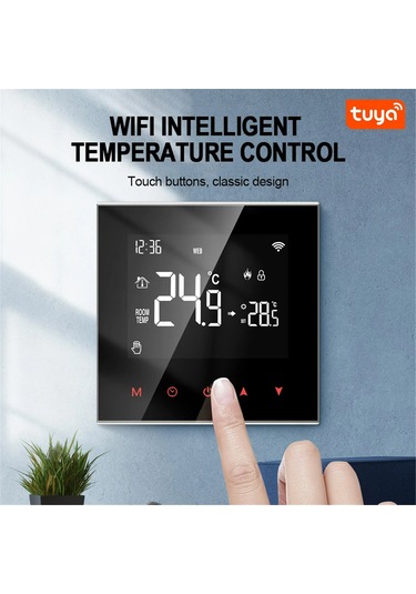 Yifomall Akıllı Wifi Termostat - Tuya Uyumlu, Ses Kontrollü, Programlanabilir, Lcd Ekranlı, Alexa/google Home Destekli Wt100-3a