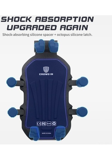 Besthome1 Dayanıklı Motosiklet Telefon Tutucu - 8 Kollu Ayarlanabilir, Titreşim Önleyici, Çalınmaya Karşı Korumalı Siyah Siyah