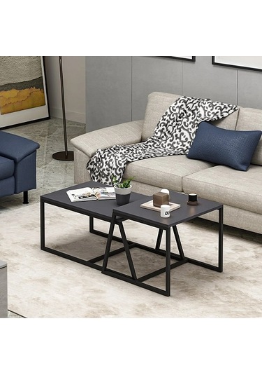 Orta Sehpa Max Metal Ayak Antrasit 2'li