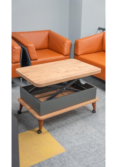 5 Kademeli Tekerli Akıllı Sehpa Barok - Antrasit