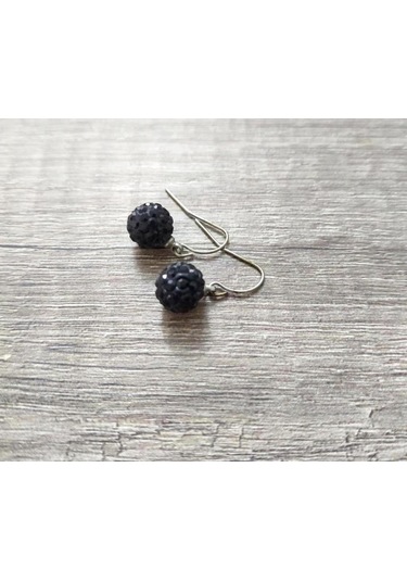 Hdmarketim Şambala Model Swarovski Taşlı Siyah Sallantılı Küpe Çok Renkli