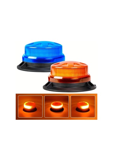 Motion003 24 Led Mini Yuvarlak Isik Bar Mavi 8 Modlar 12 24v Arac Fisi Gucu Forklift Catı Siny