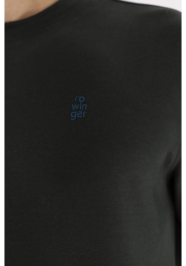 Rowinger Modal Karışımlı Yumuşak Dokulu Rahat Kalıp Esnek Kullanım Sunan Sweatshirt Haki