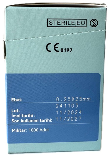 Akupunktur İğnesi Kuru İğne 0.25x25 Mm Beşli Tüpsüz 1000 Adet