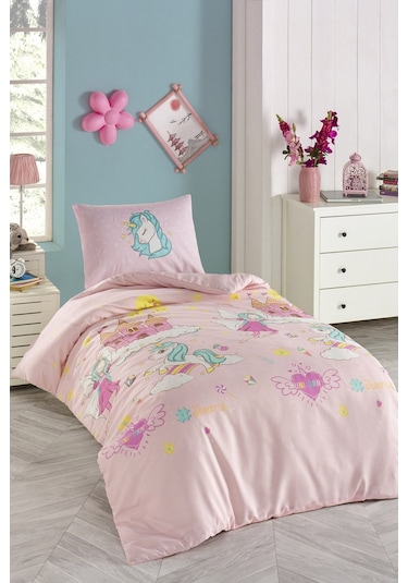 Eponj Home Junior Nevresim Seti Tek Kişilik Unicorn Dreams Pembe