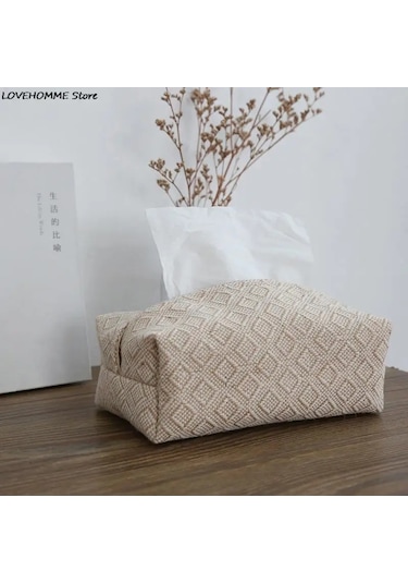 C-nordic Pamuk Keten Kumaş Sanat Doku Kutusu Tutucu Araba Doku Tutucu Masası Masa Peçete Tutucu Ev Dekor Mendil Kutusu Hediye