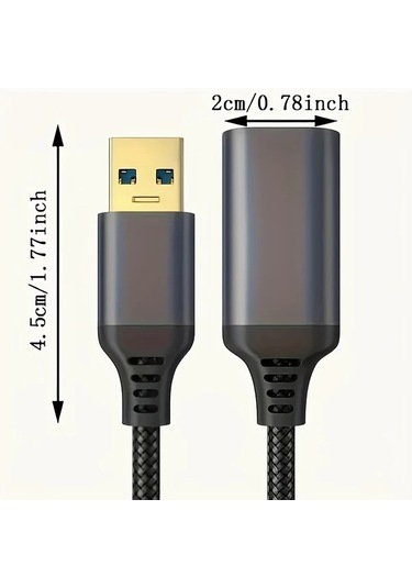 Willowhaven Gri 1m Usb 3.0 Uzatma Kablosu Type A Erkek Dişi 5gbps Klavye Fare Oyun