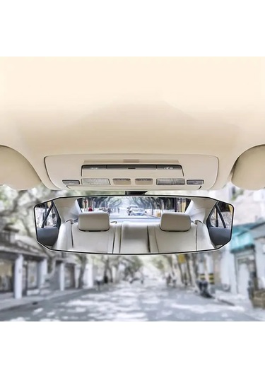 Willowhaven Siyah Klipsli Panoramik Dikiz Aynası - Geniş Açı Kör Nokta Güvenlik Görüş