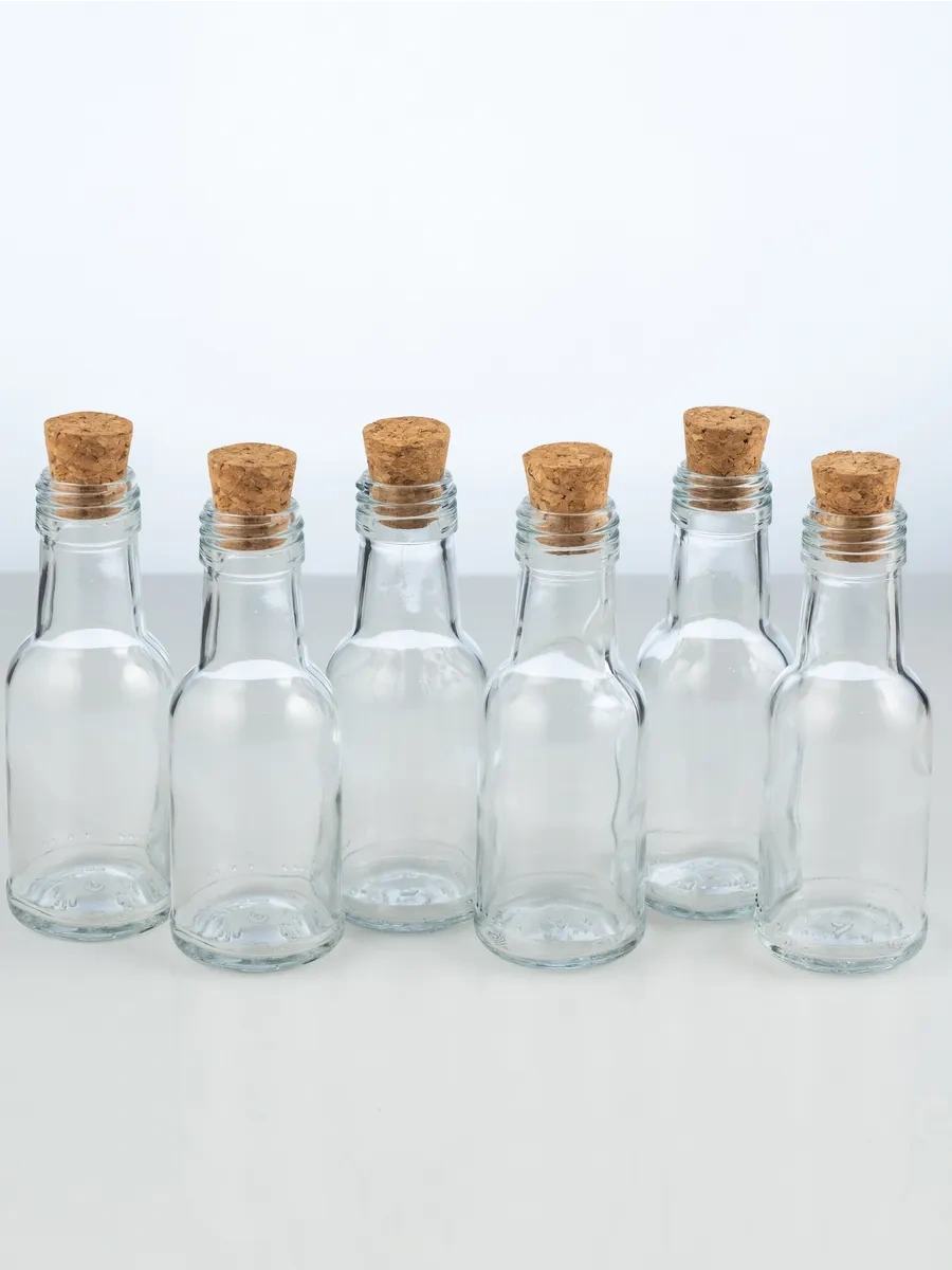 Domania Boyun Kısmı Dişli 6 Adet Cam Şişe Seti 100 Ml. 230352055 Beyaz