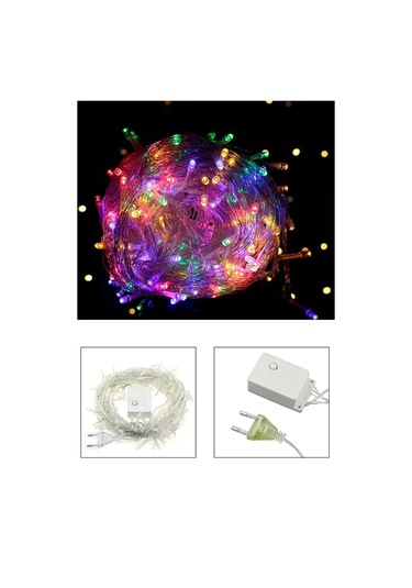 10 Metre 100 Ledli 8 Fonksiyonlu Yılbaşı Süsü Dekor Led Işık Çok Renkli