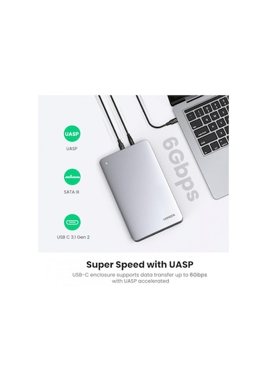 Ugreen 70798 Type-C Gen2 Sata 3.5 & 2.5İnç Ssd Harddisk Kutusu