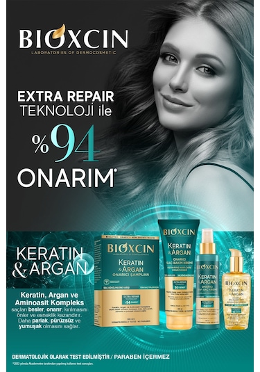 Bioxcin Keratin & Argan Onarıcı Şampuan 300 ml - Yıpranmış Ve Hasar Görmüş Saçlar 2 Li Avantaj Set