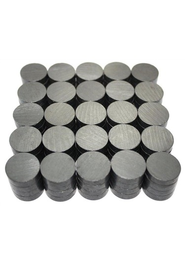 Ferrit Mıknatıs Oxit Magnet Çap 10 Mm Kalınlık 3 Mm Yuvarlak Kömür - 2.000 Adet