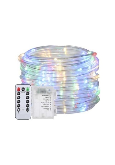 Pazly 12m Çok Renkli Led Şerit Işık Pilli, Uzaktan Kumanda, 8 Mod, Zamanlayıcı, Dimmer, Ip65 Su Geçirmez, Yılbaşı Dekor