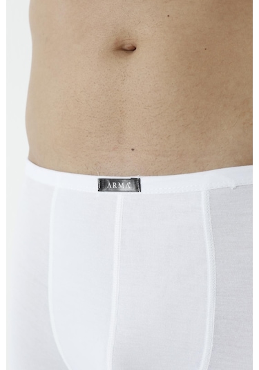 Arma Yıldız Erkek Bambu Boxer Beyaz İnce Bel Lastikli 5'li Paket-beyaz