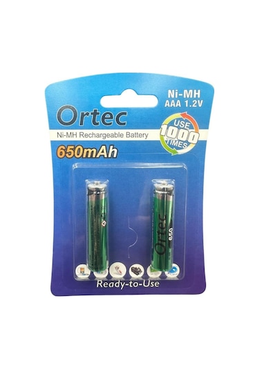 Ortec 1.2v 650mah Ni-mh Aaa Şarj Edilebilir İnce Kalem Pil