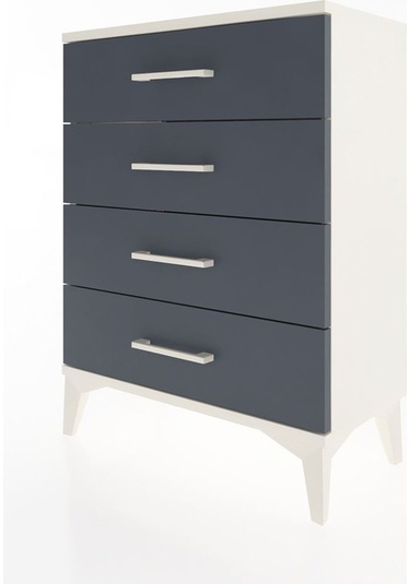 Arges Komodin 4 Çekmeceli 60x30x80 Aytaşı-antrasit Aytaşı