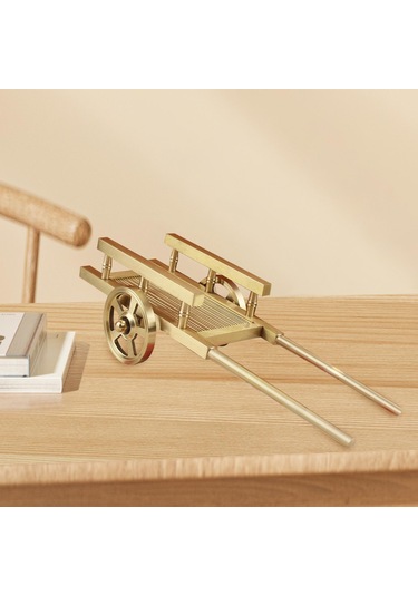 Suntek Arabası Süsleme, Pirinç Heykel, Masaüstü Heykelcik, 23,5cmx6,5cm