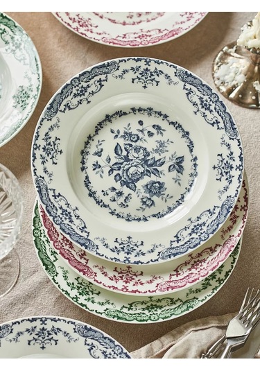 Roomi Desenli Seramik Derin Tabak 400 Ml, 2 Parça Set 237490725 Sütlü