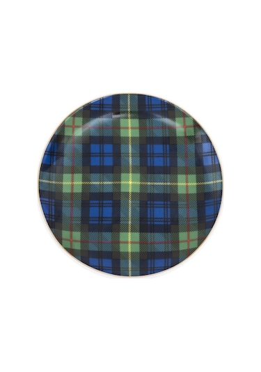 Zm Decor Ekose Yeşil Tabak 17 Cm