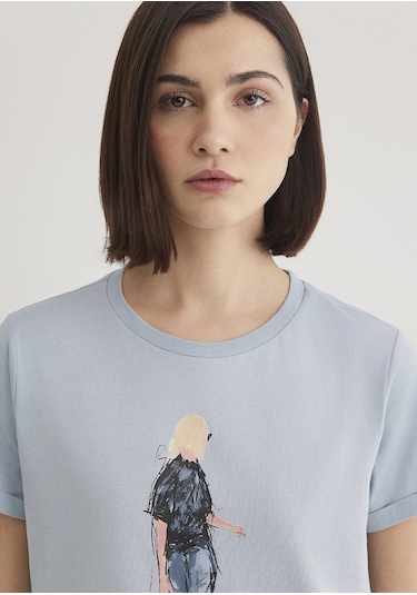 Mavi - Denim Baskılı Mavi Istanbul Tişört 1610222-70816 (518468861) Mavi