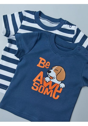 Ramelka Bebekler İçin Tişört Seti 2 Parçalı 211303235 Mavi