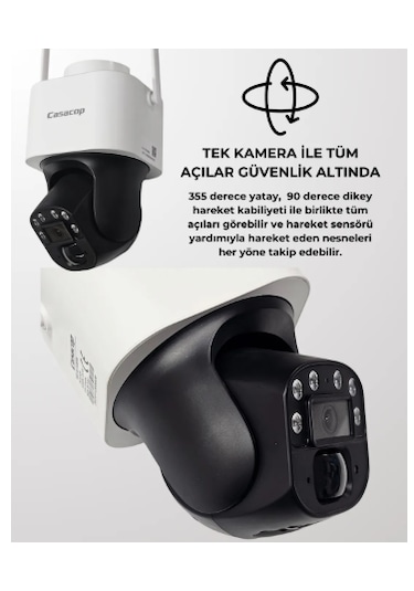 Casacop Q9 4g Sim Kartlı Solar Panelli Kablosuz Güvenlik Kamerası