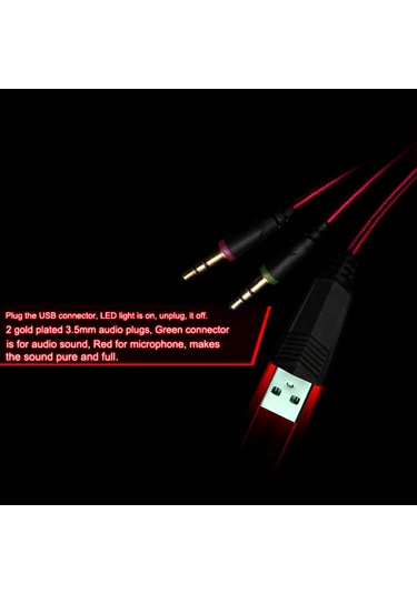 Vkemall Kotıon Each G2000 Kafaüstü Oyun Kulaklığı, 3.5mm Bağlantı, Sürround Ses, Gürültü Engelleme Mikrofon, Ps4/xbox/pc Uyumlu, Kırmızı