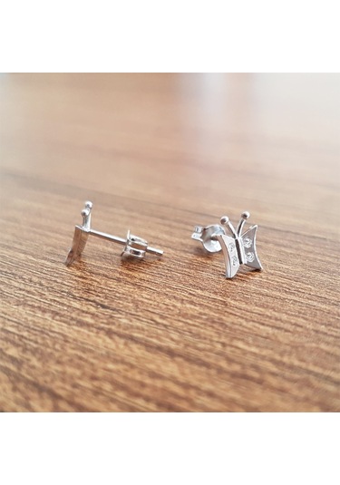 Pırlantalı Beyaz Altın Kelebek Küpe As1Pkp  Altınsepeti