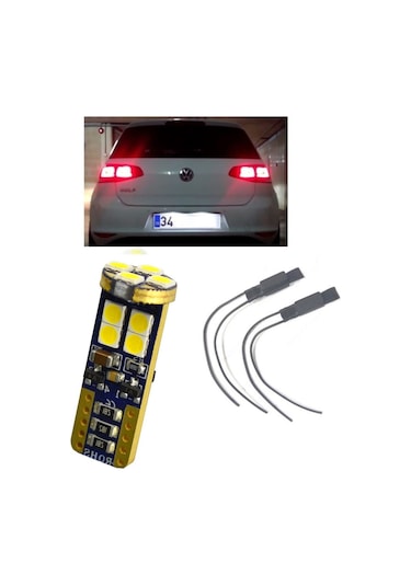 Vw Golf 7 Uyumlu Beyaz Led Plaka Lambası Ampul Seti T10 W5w