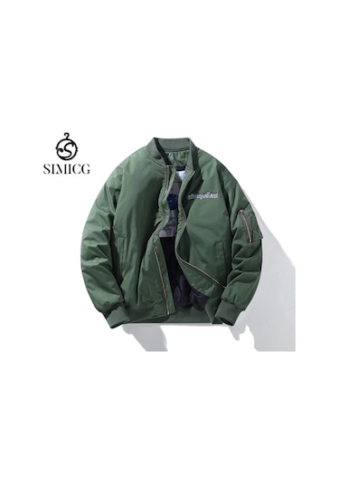 Sımıcg Erkek Günlük Kalınlaşmış Sıcak Ceket-yeşil Yeşil