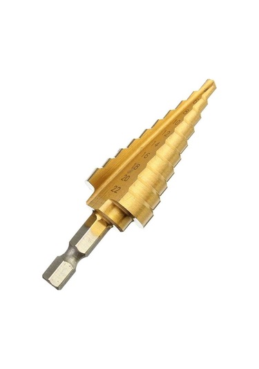 Ccgloball 1 Adet Dayanıklı 422 Mm Yüksek Hızlı Altıgen Titanyum Kaplı Kademeli Konik Matkap Ucu