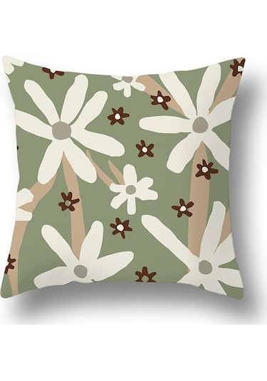 Kuzey Avrupa Geometrik Keten Yastık 45 45 Cm-54 Ekru