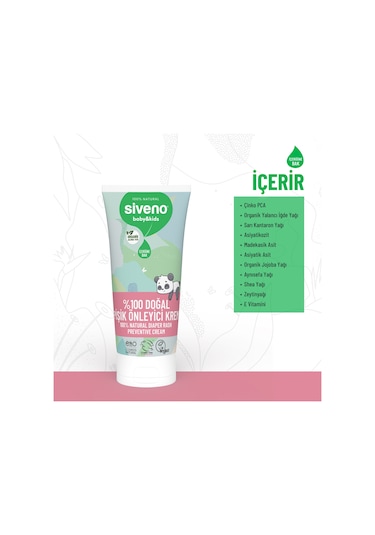 Siveno %100 Doğal Bebek Pişik Önleyici Jel Krem Çinko Hassas Hipoalerjenik Vegan Bakım Kremi 50 Ml