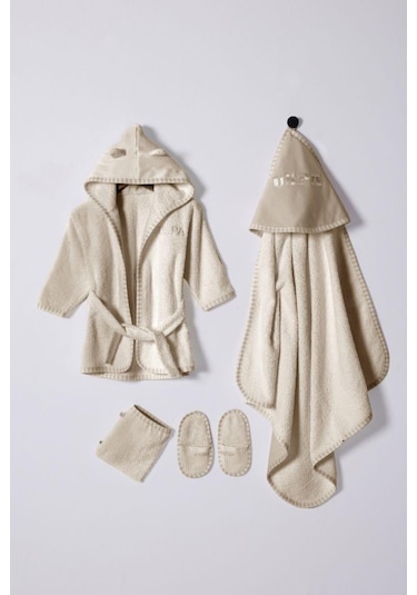 U.s. Polo Assn Erkek Bebek Bornoz Set Bej-2074 Standart