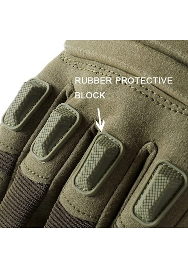 Happychildhood Erkek Xl Boyutu Dokunmatik Ekran Kullanılabilen Motosiklet Eldiveni - Siyah Standart Askeri Yeşil