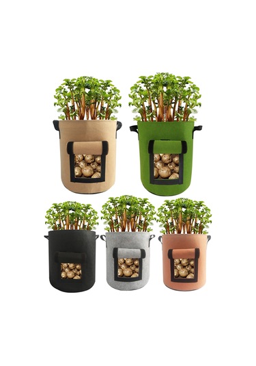 Neevoyu Küçük Siyah 4 Galon Nefesli Felt Bitki Yetiştirme Çanta, Pencere İle Hasat Kolay, Taşınabilir Bahçe Araçları