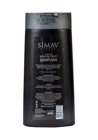 Simav Synaus Erkeklere Özel Kestane Özlü ve Termal Sulu Şampuan 250 ML