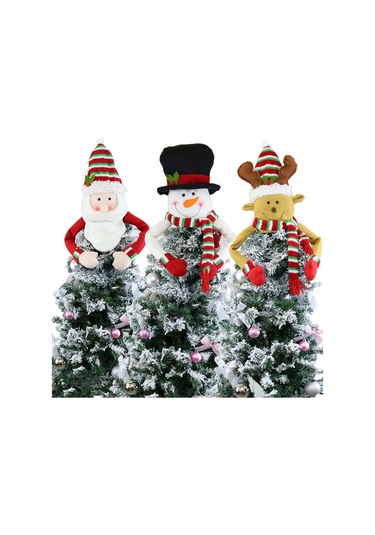 X Noel Ağacı Tepesi Yıldız Geyik Büyük Dekorasyon Noel Aksesuarları Keçe Noel Ağacı Şapka Kolye Dekorasyonu