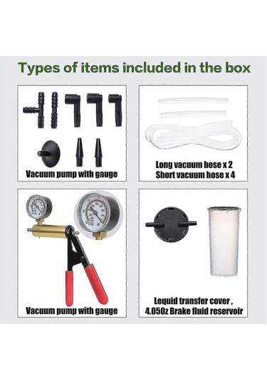 Motosiklet Fren Hava Alma Kiti Fren Sıvısı Hava Alma Aletleri El Tipi Vakum Pompası Test Cihazı