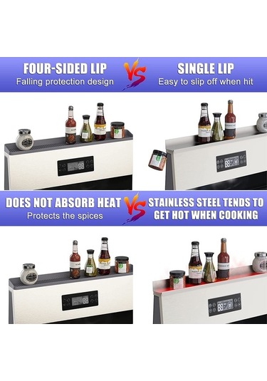 Ulzyvf Yalıtımı Ve Uzunluk Üstü Silikon Rafı Rafı Raf Ocak Mutfak Manyetik Malzeme Kaymaz Isı İnç Gri Fırın Engelleri Düzenleyici Depolama Baharat 30 Wj Gri