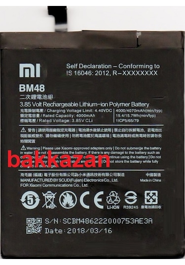 Xiaomi Mi Mi Note 2 Bm48 Bm-48 Batarya Pil