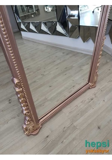Matmazel Model Rose Gold Altın Renk Varaklı Ayaklı Boy Aynası